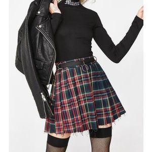 Dolls Kill Crimson Dress Code Plaid Skirt